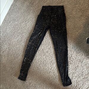 Senita Athletics Black and Gold Speckled Leggings